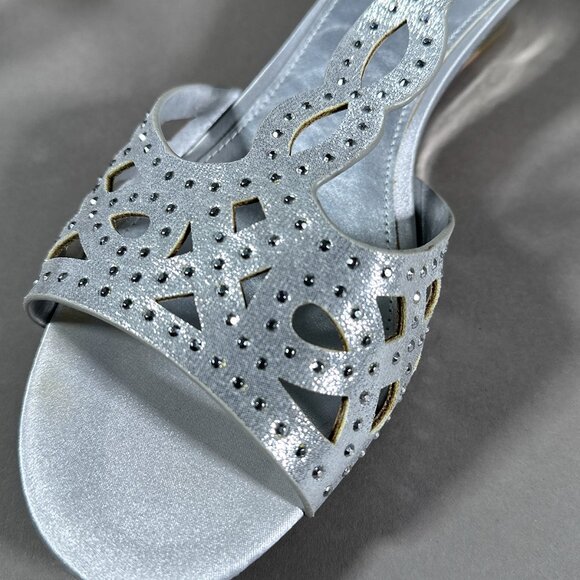 Maripe Julia Mirror Finish On Sides Zips On The Back Sandals Size 11M - Picture 9 of 16